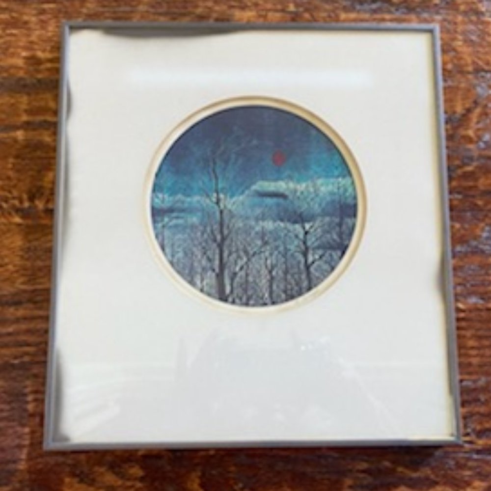 Vintage GUILLERMO ZUNIGA *signed (either) WATERCOLOR or PHOTO PRINT*2x mat frame